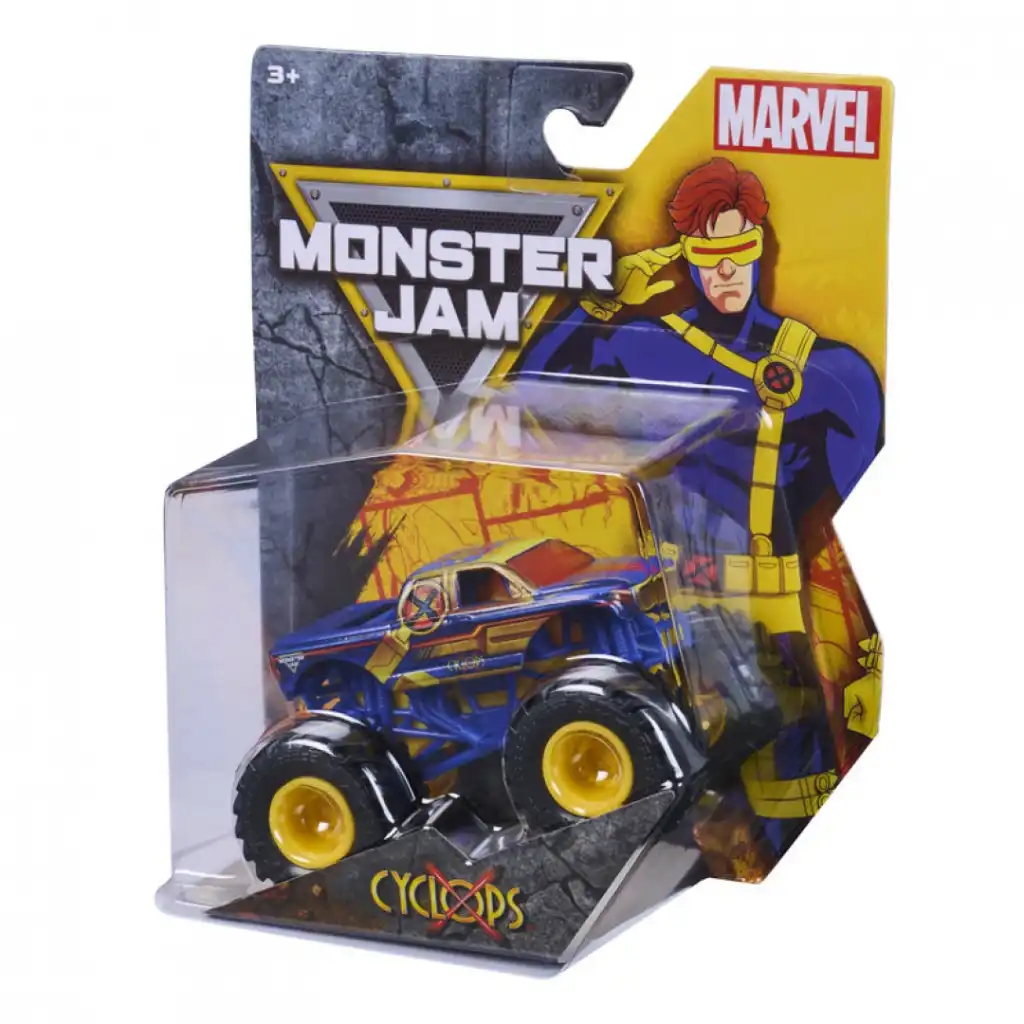 Experience epic monster truck battles in Marvel style.