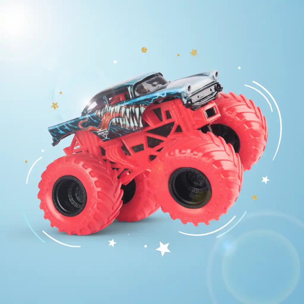 Expand your collection with the unique Marvel edition of monster trucks.