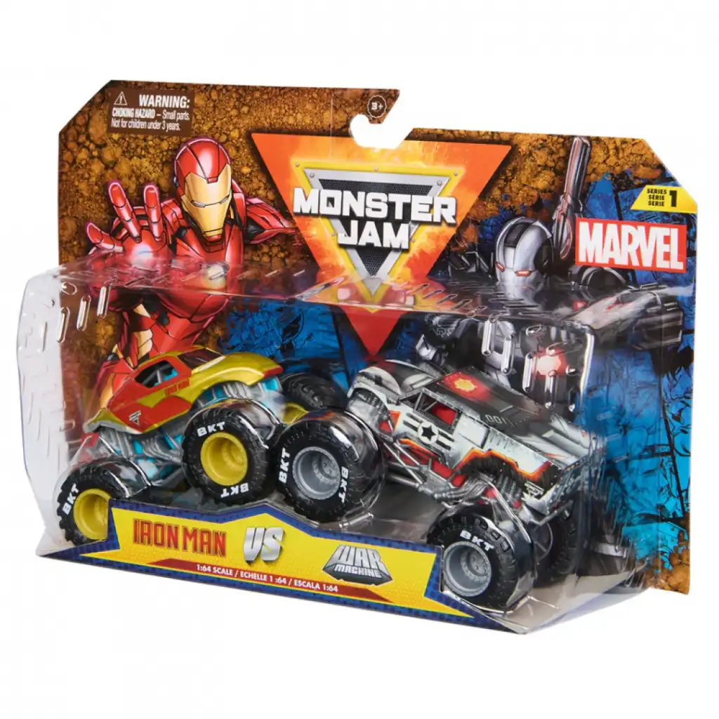 Experience the epic battle of Iron Man and War Machine on four wheels.