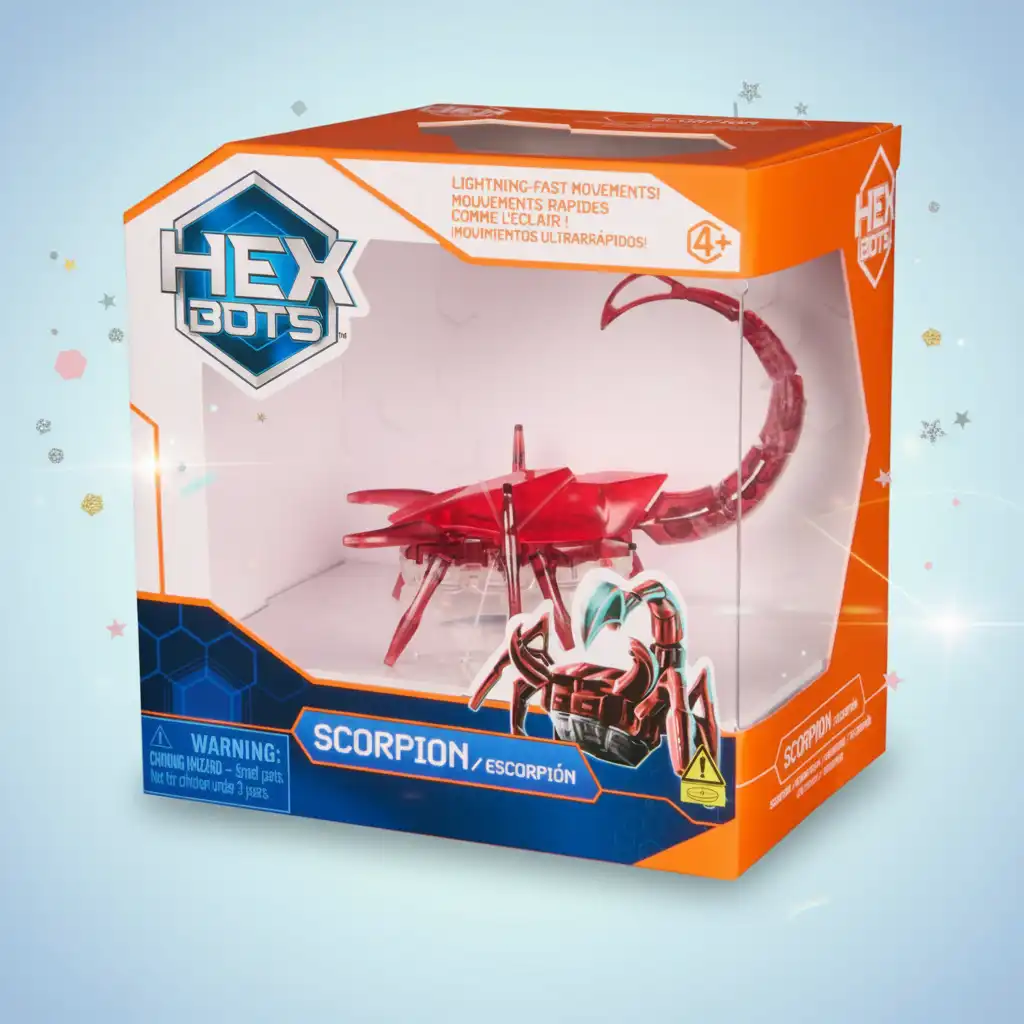 High-quality craftsmanship and realistic details of the red robotic scorpion.