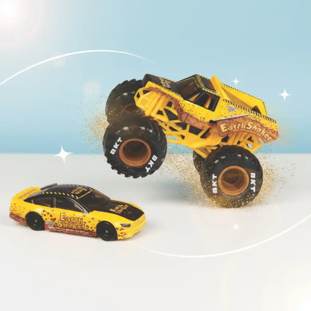 Create your own Monster Jam arena full of jumps.