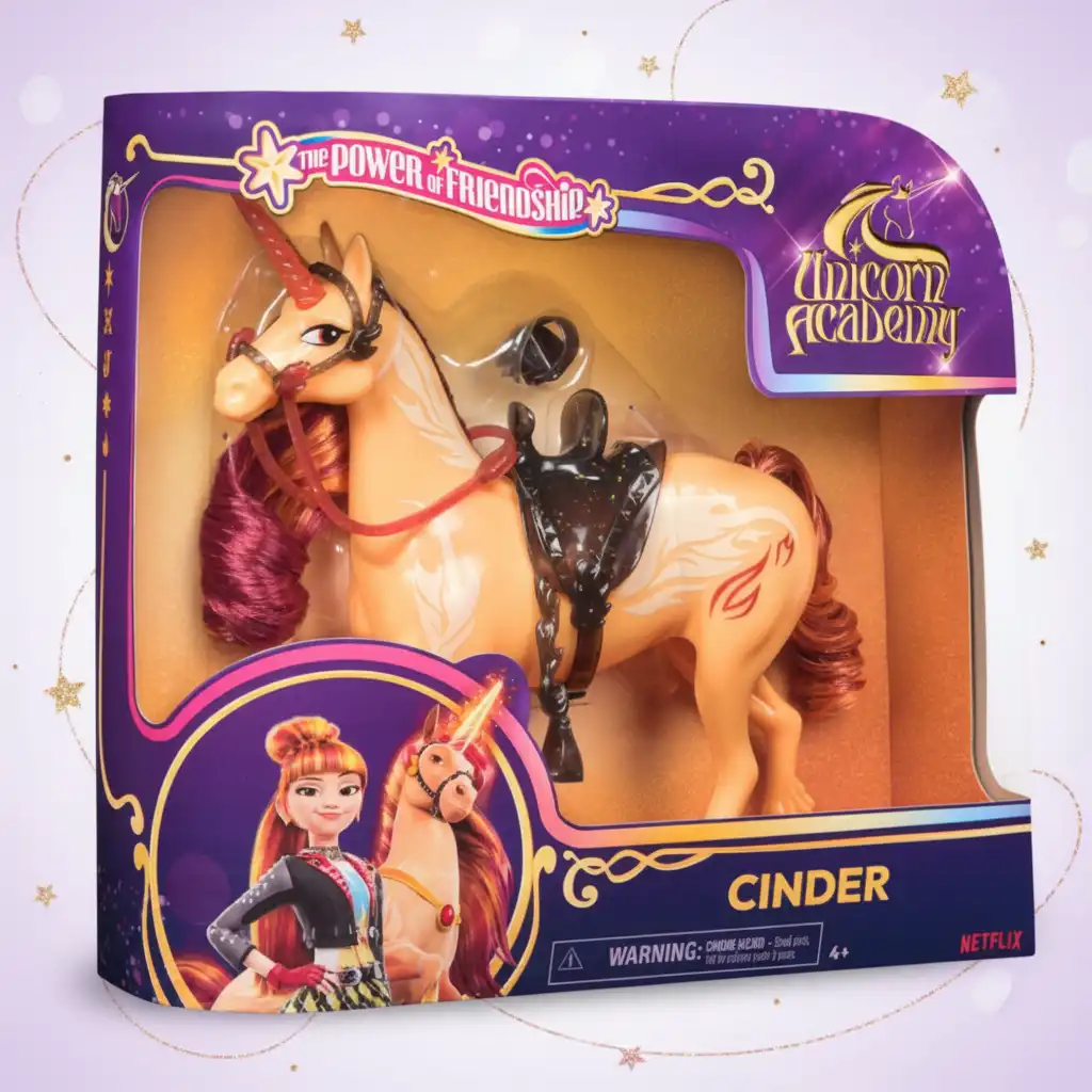 Detailed design of the unicorn Uhlík with metallic Fire Magic elements.
