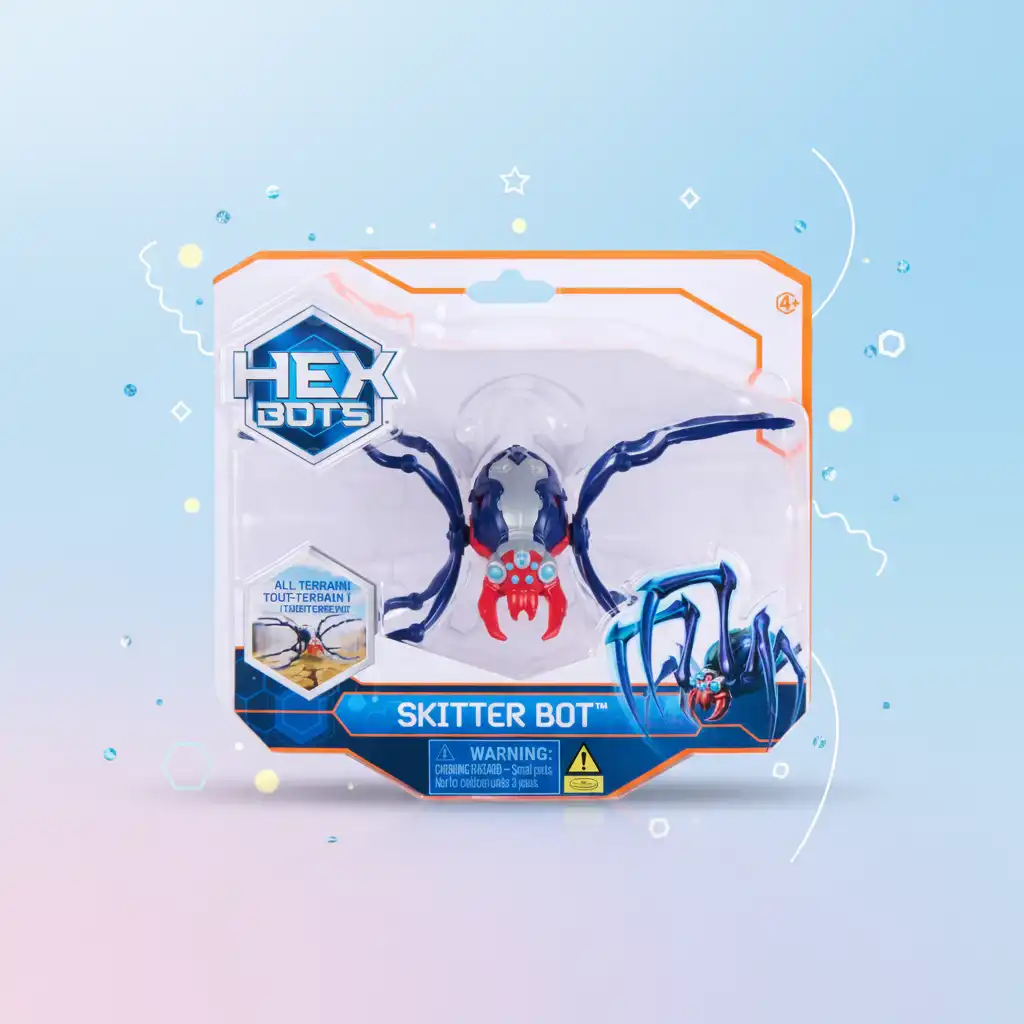 Unleash robotic madness with the agile crawling Skitter Bot spider.