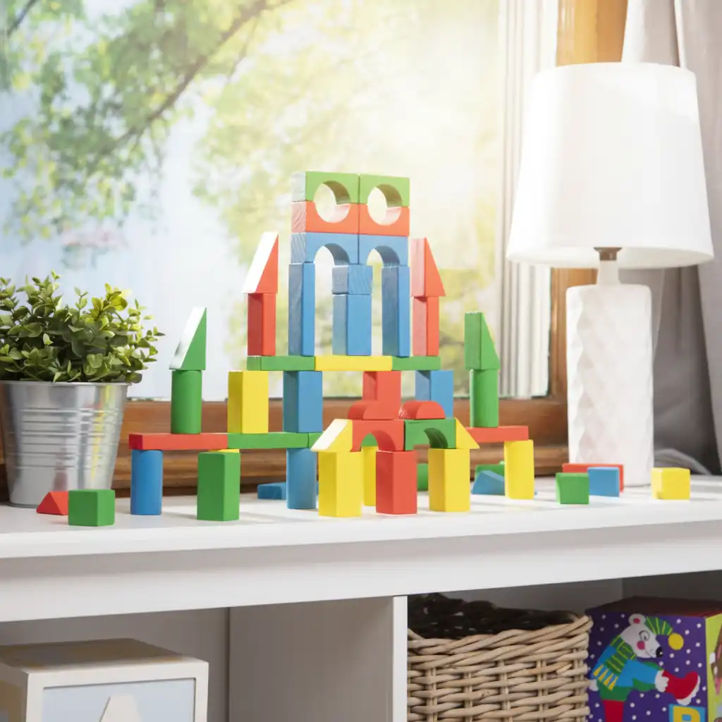 Detailed crafting of smooth wooden blocks for safe play.