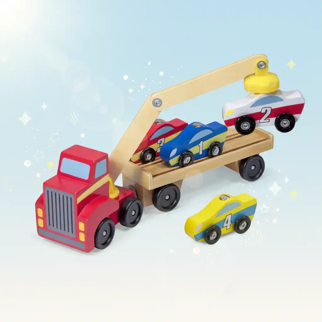 Learn colors and numbers with every loaded car.