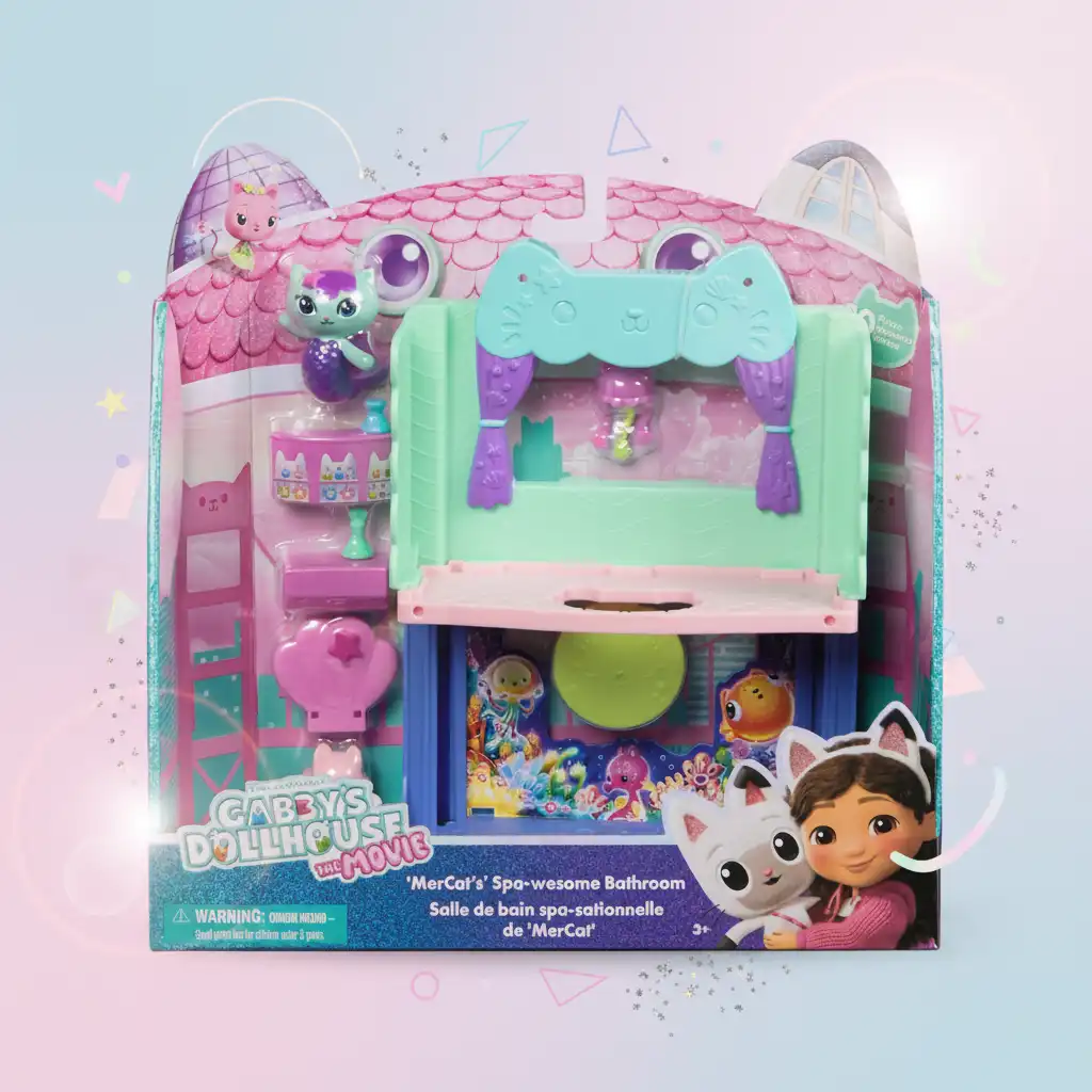 A detailed bathroom set with rich accessories for hours of play.