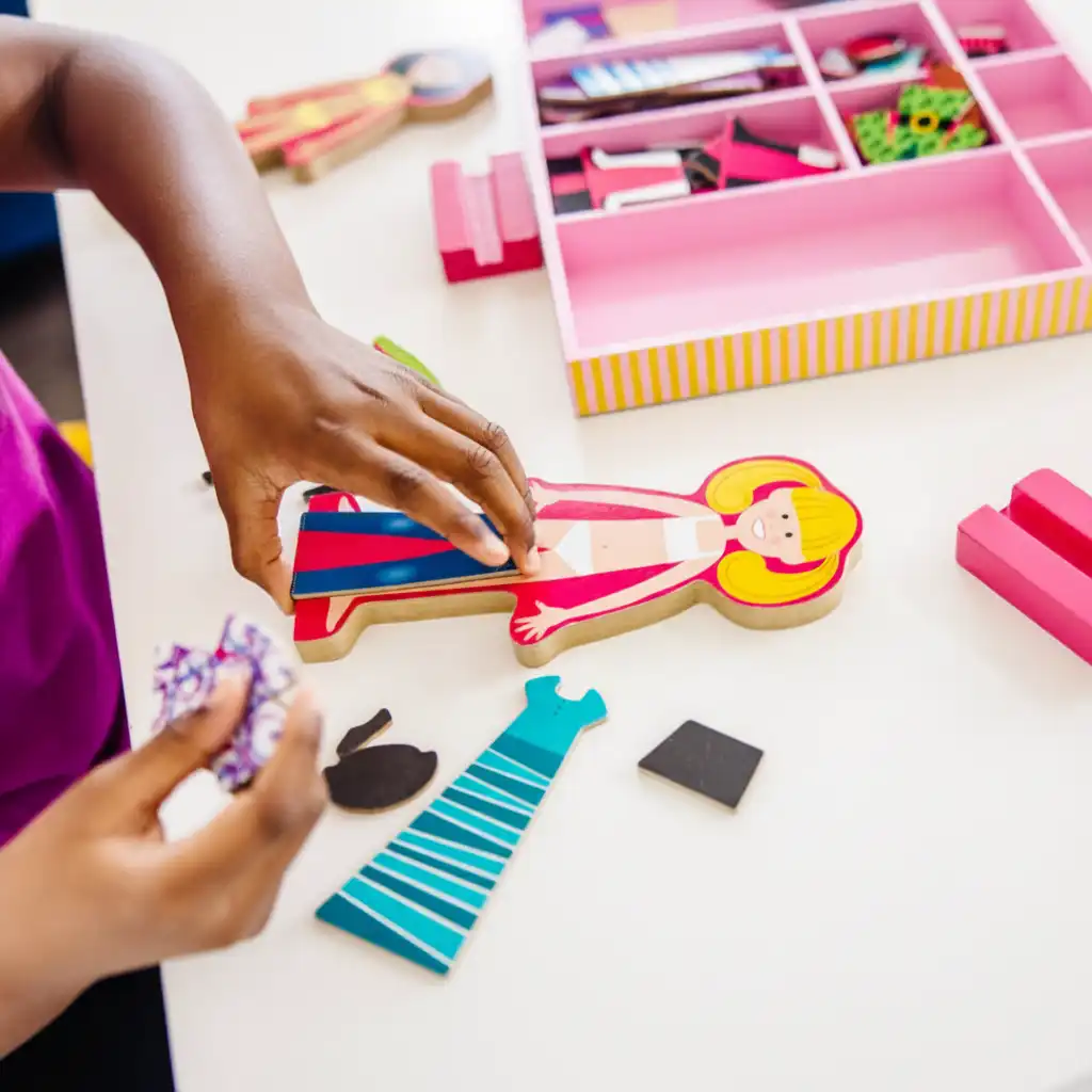 Practical wooden box for perfect order in the children's room.
