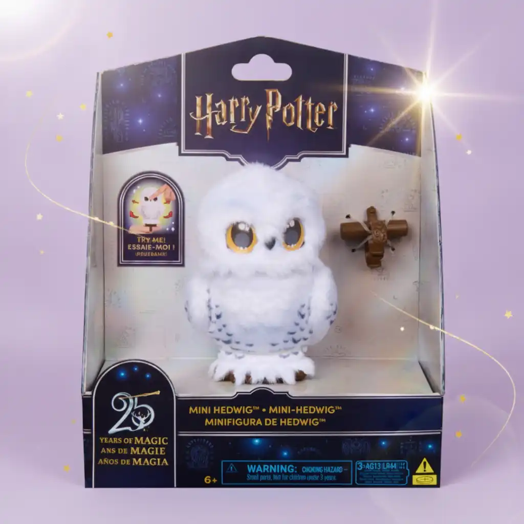 Hedwig responds to every touch with sounds and movements.