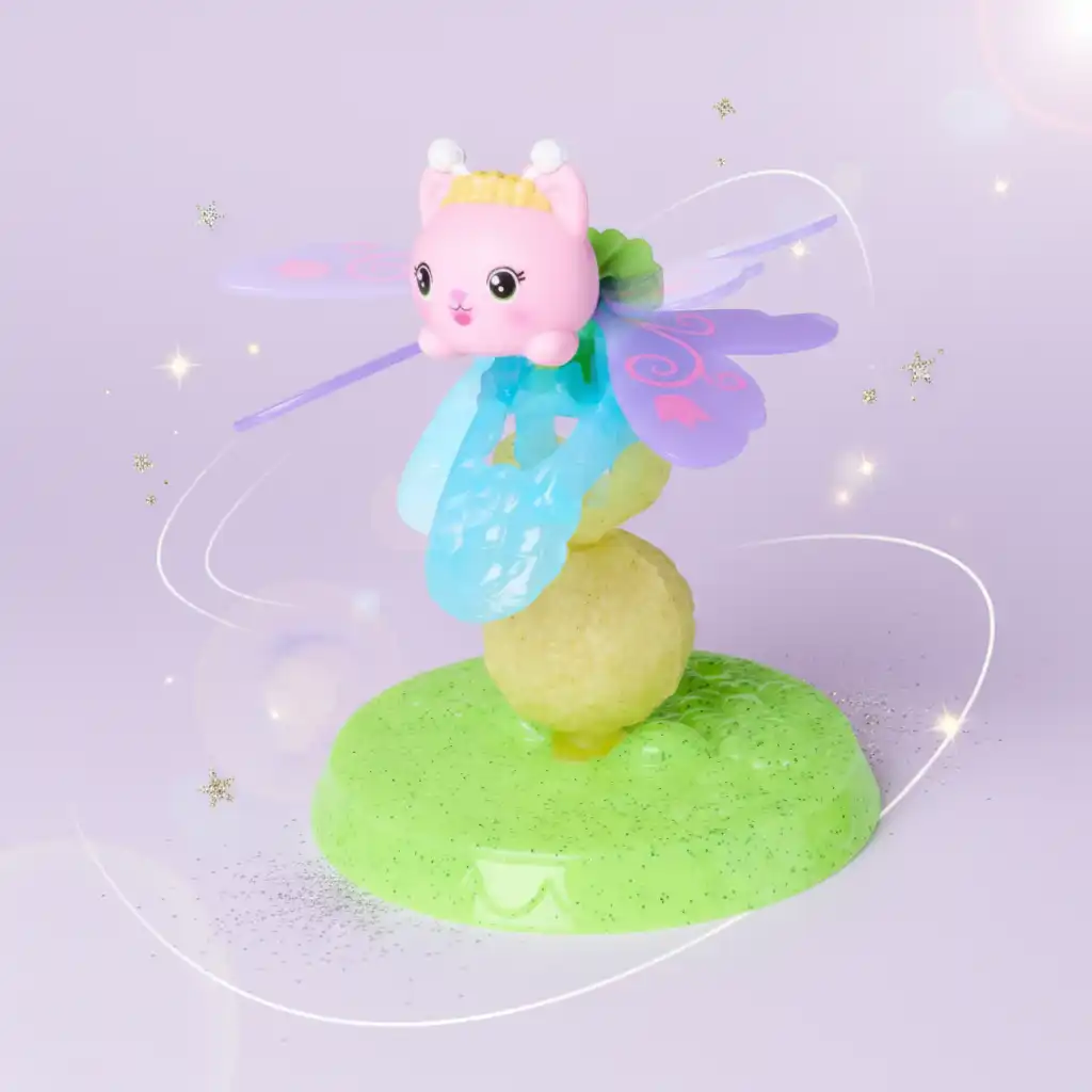 Detailed craftsmanship of the Fairy Cat figurine with functional wings.