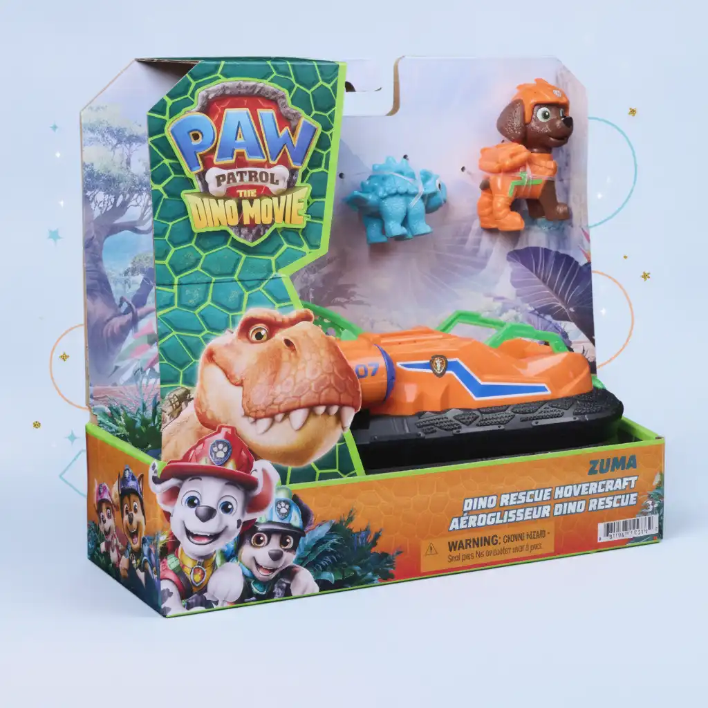 Experience prehistoric adventure with heroes from Paw Patrol.