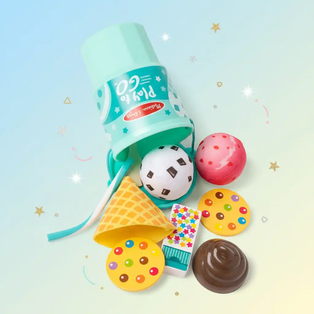 Develop imagination by creating endless combinations of ice cream treats.