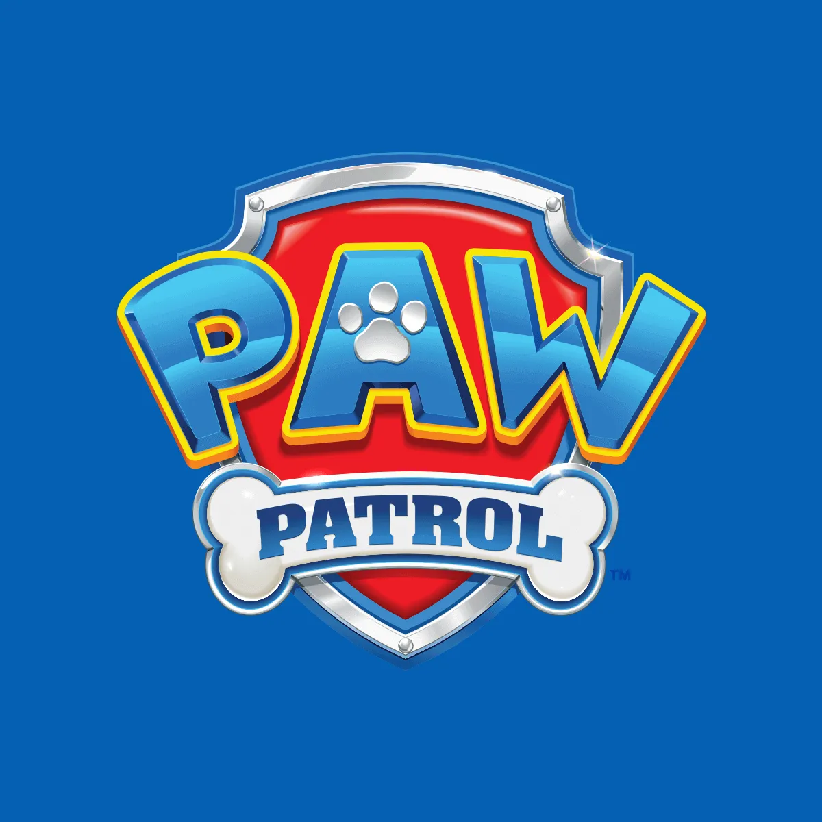 Official Paw Patrol The Dino Movie logo: large vehicle track