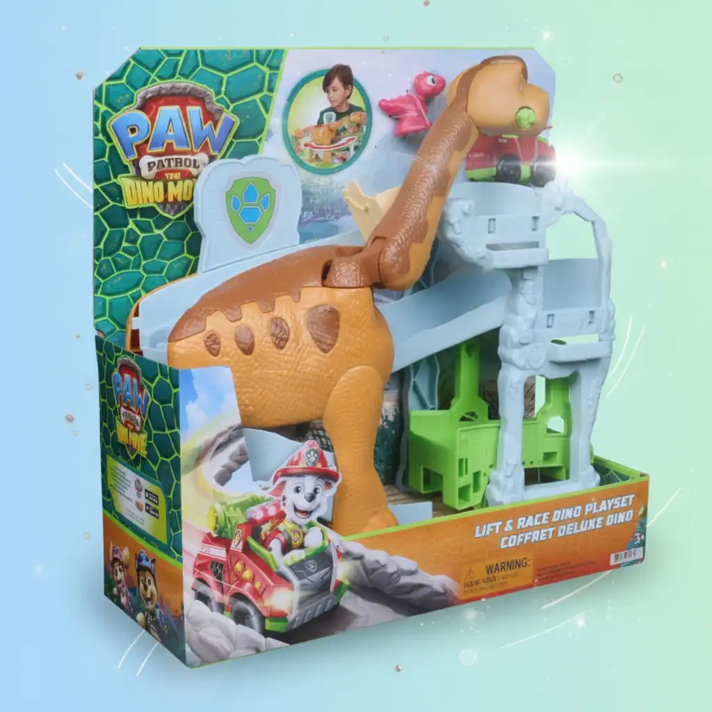 Race down the ramp and rescue the dinosaur with Paw Patrol.
