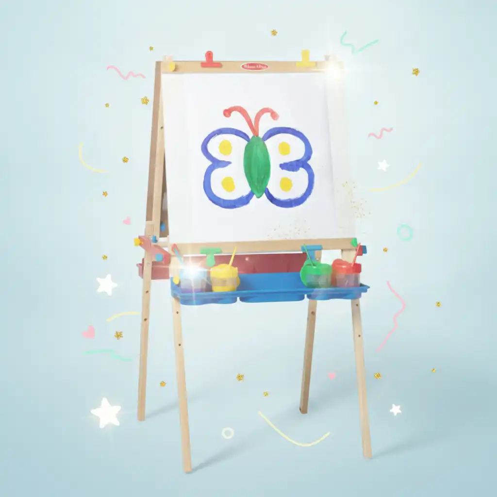 Ideal space for siblings to paint together at the same time.
