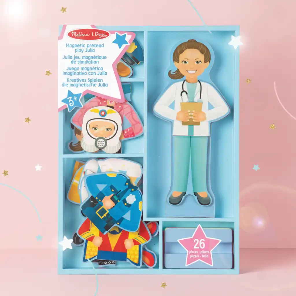 Discover the magic of transformations with the magnetic doll Julia