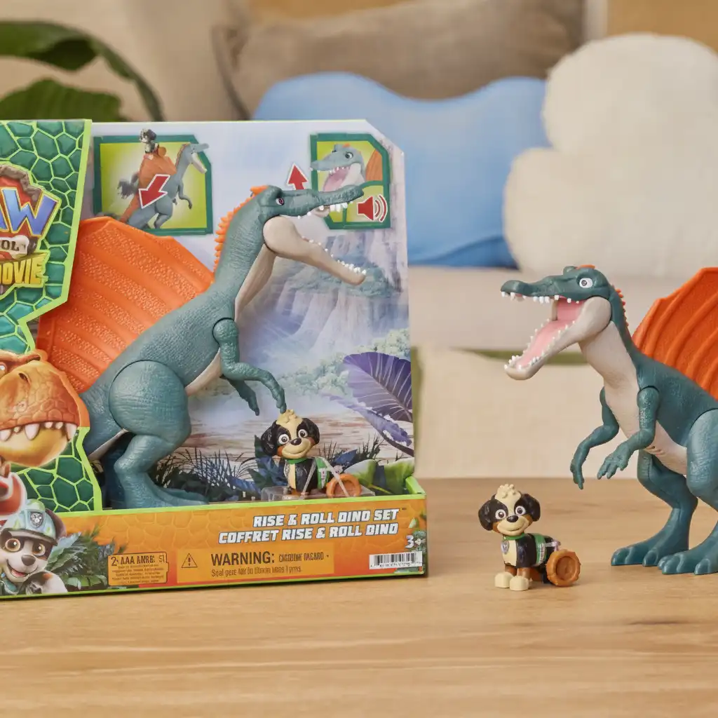 Detailed design of Interactive spinosaurus with movable limbs.