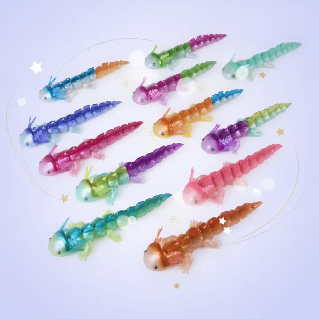 Discover all the positioning possibilities of your new axolotl.