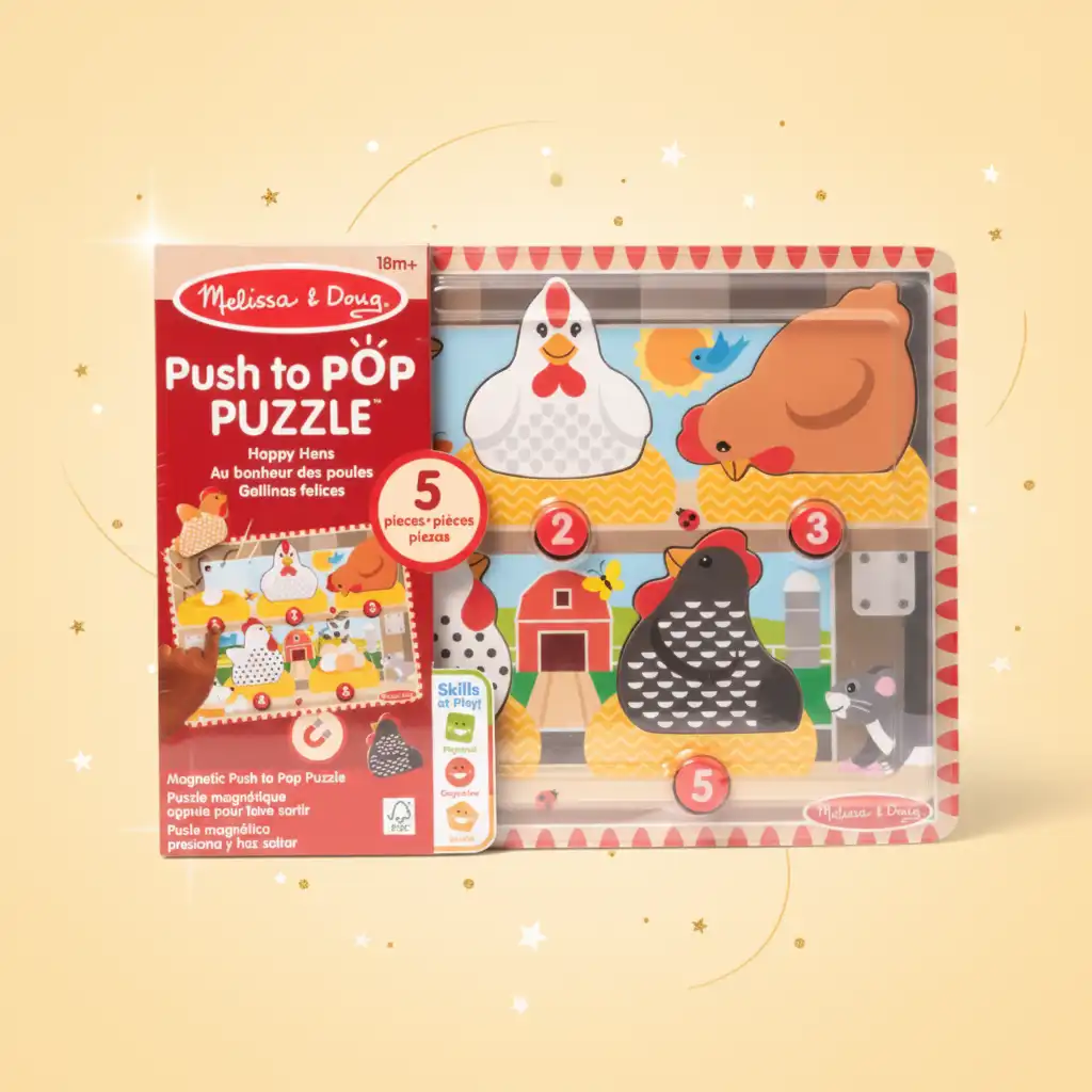 Experience a cheerful farm adventure with Interactive Wooden puzzle.