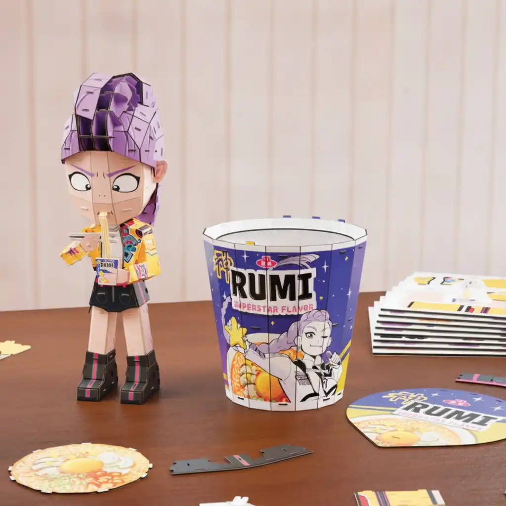 Create a unique display with a removable Rumi figure.