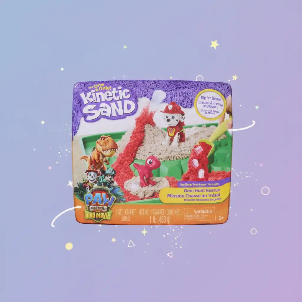 Kinetic sand that never dries out for endless creation.