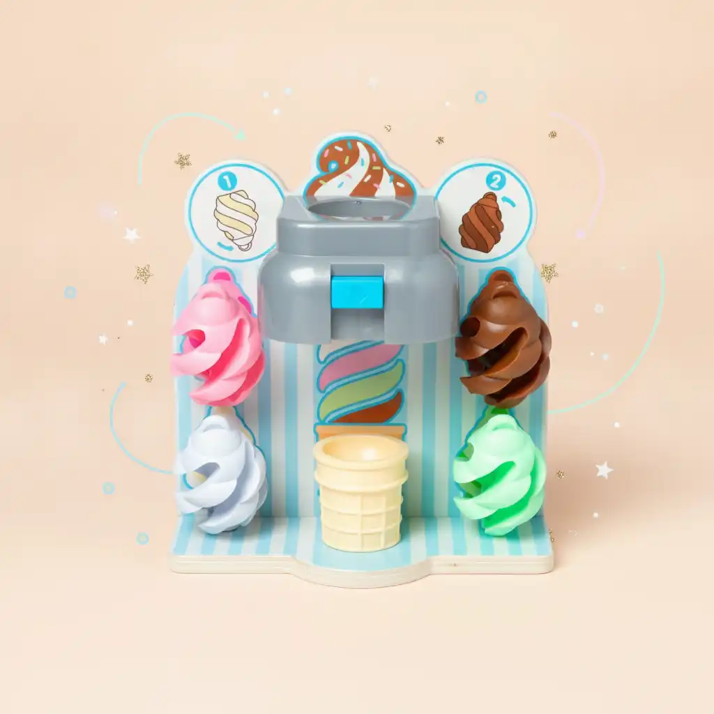 Support Children's creativity in mixing ice cream flavors.